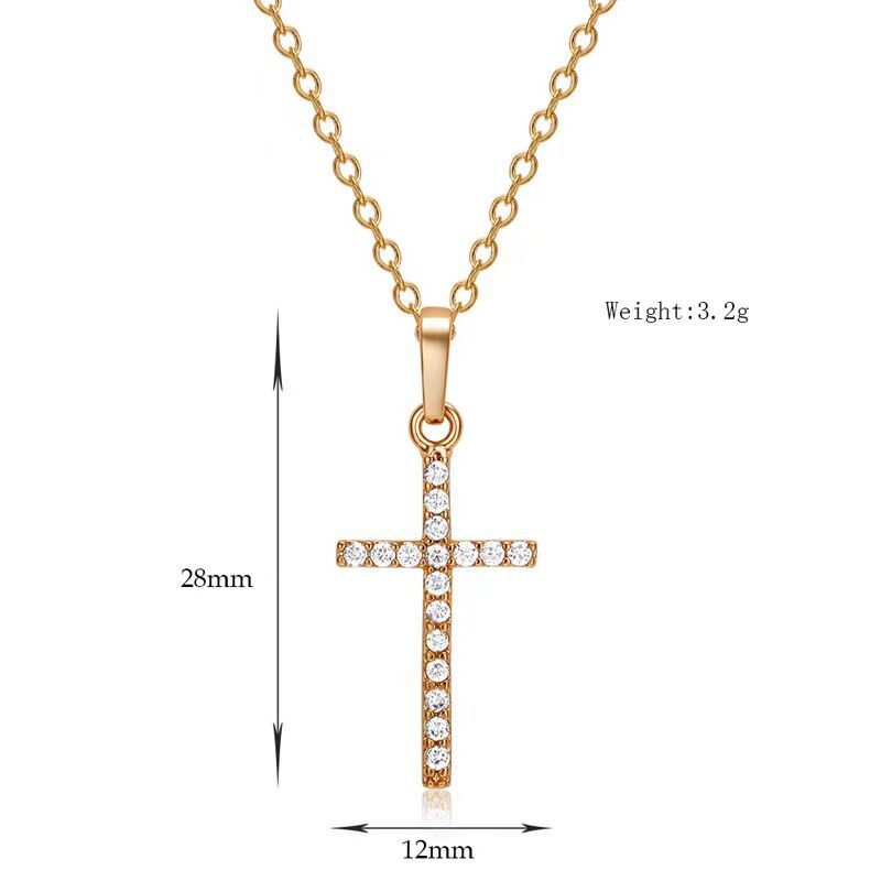 Casual Simple Style Cross Alloy Inlay Zircon Unisex Pendant Necklace display picture 1