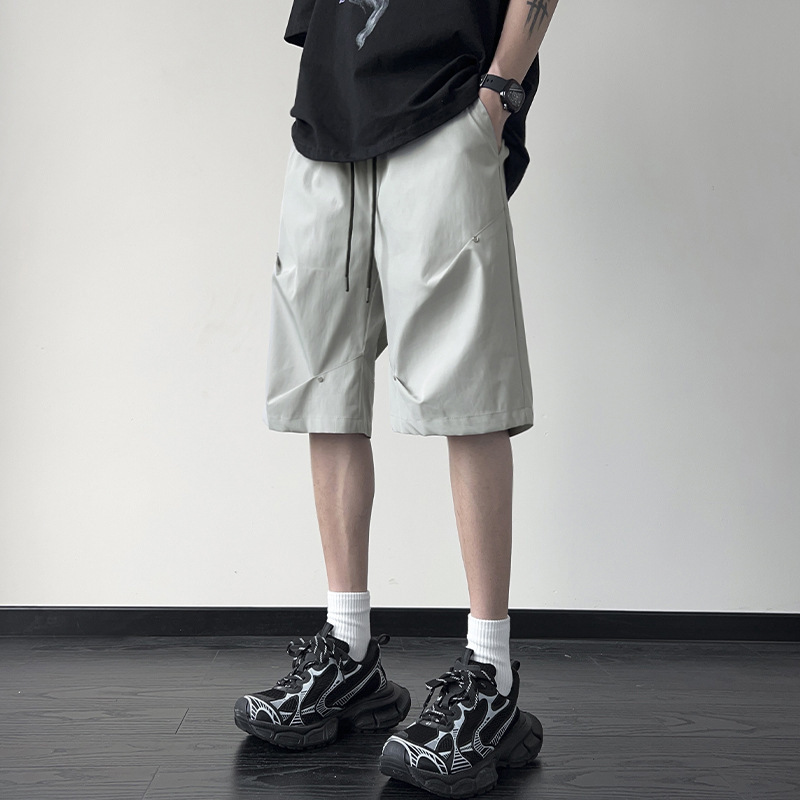 2024 Summer new pleated design workwear shorts men's simple trendy casual shorts 2024 Summer new pleated design workwear shorts men's simple trendy casual shorts