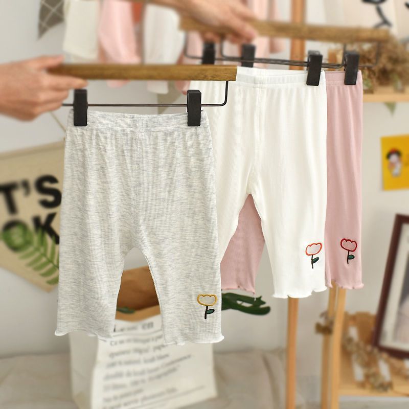 Baby Leggings Stretch Outerwear Fashion Girls' Child Summer Thin Pants Infant Seven-Segment Pants 0162