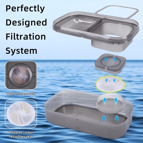 Cat Water Fountain Feeder Pet Dual Bowl Water Bowl Feeder Pet Outdoor Water Fountain Battery-Free Water Drinker