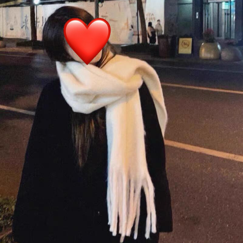 仿羊绒围巾女秋冬季新款加厚保暖围脖显白流苏中长款百搭围巾批发|undefined