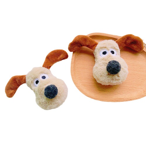 Cartoon Internet celebrity boss dog brooch hair accessories plush dog bag clothing mobile phone case accessories accessories