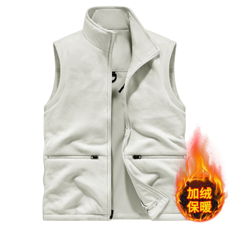 Chaleco de lana impermeable al aire libre abrazadera de caballo transfronteriza fuera de invierno fotografía de pesca multi-bolsillo chaleco de herramienta hombre personalizado