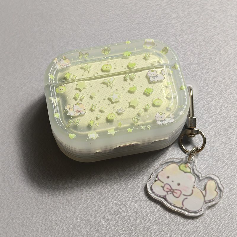 Gatos de manzana verde para airpods4 cubierta de auriculares airpods1 / 2 generación de manzana pro3 estuche bluetooth
