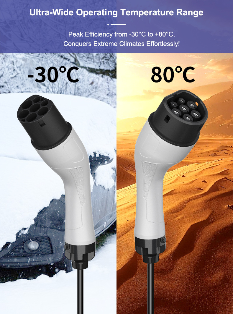 European Standard Double-Head Gun White Type2 European Cross-Border Exclusive 3.7Kw New Energy Vehicle Charging Pile Dedicated Portable