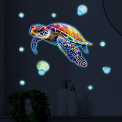 卡通海龜泡泡夜光貼紙兒童臥室浴室馬桶貼家居裝飾牆貼畫自粘批發