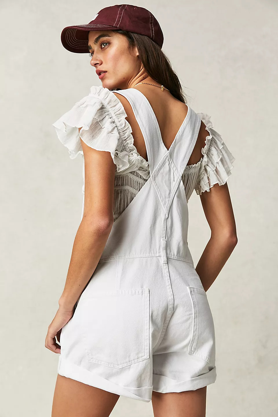 Women's Solid Colour Loose Fit Denim Overalls Casual Cotton Jeans_voghion.com