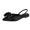 Summer sandals pointy toe, footwear with bow, Korean style, wholesale