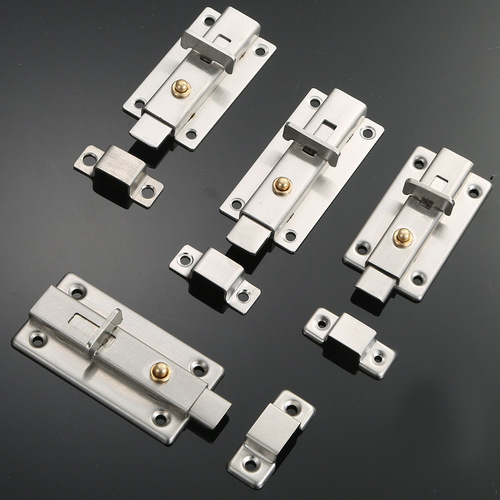 Stainless steel self-returning door hinge wooden bathroom door main door surface-mounted left and right door catch multi-purpose self-returning door bolt