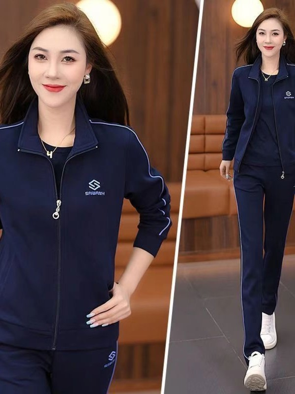 跨境秋款运动套装女2025新款时尚休闲两件套洋气显瘦跑步卫衣裤潮|undefined