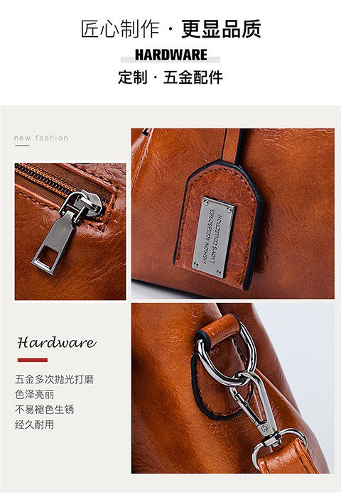 European and American retro women's bag trend, new cross-border hand-held shoulder crossbody bag made of oil wax leather for export, one piece, global consignment undefined