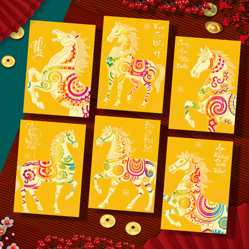 Ruixiang 2026 年馬新作ベトナム赤い封筒クリエイティブ干支新年赤い封筒春祭りラッキーバッグ卸売|undefined