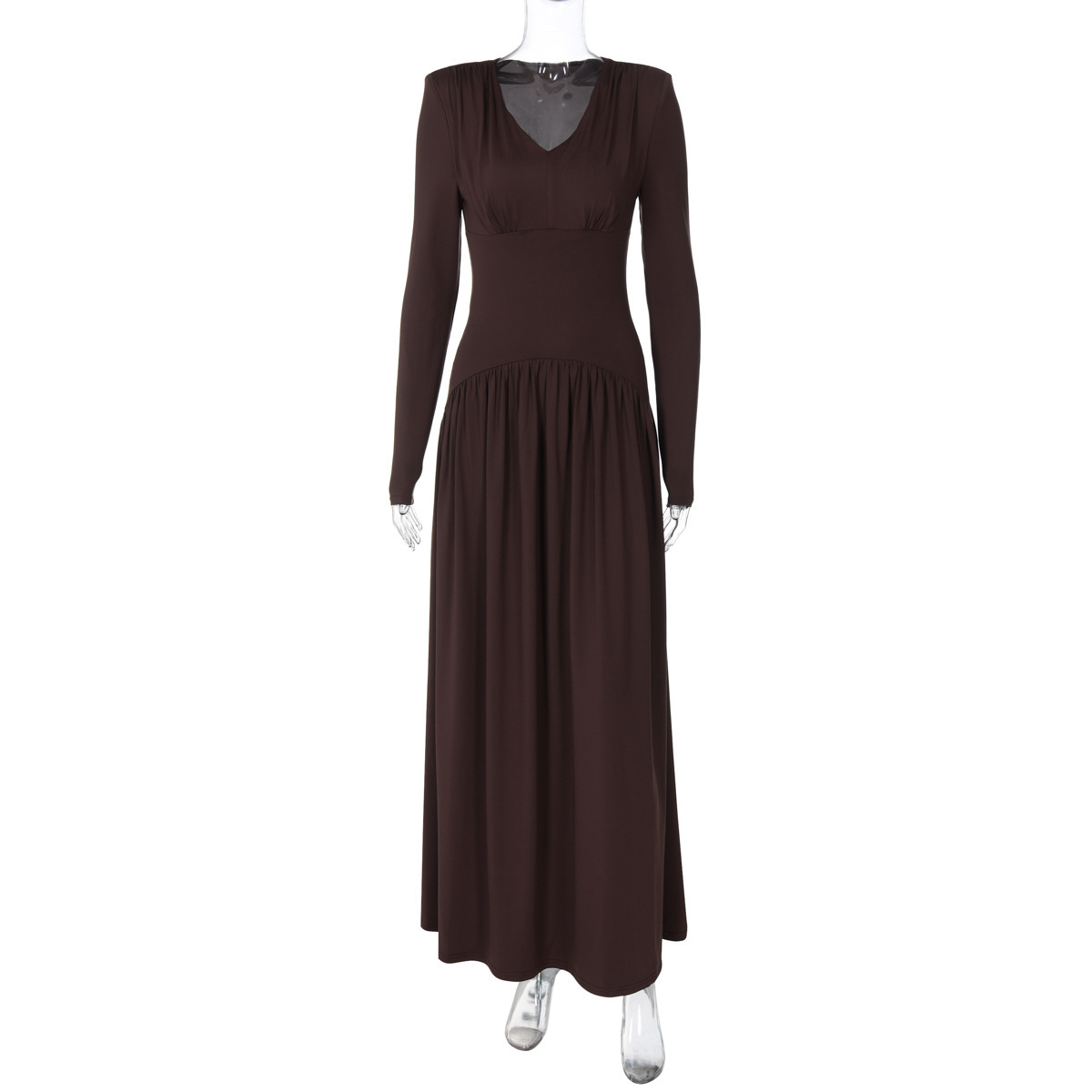Hot-Selling Women's Fashion 2025 Summer New Fashionable Elegant Slim Waist Long Sleeve Dress Wholesale_ecoleips.com