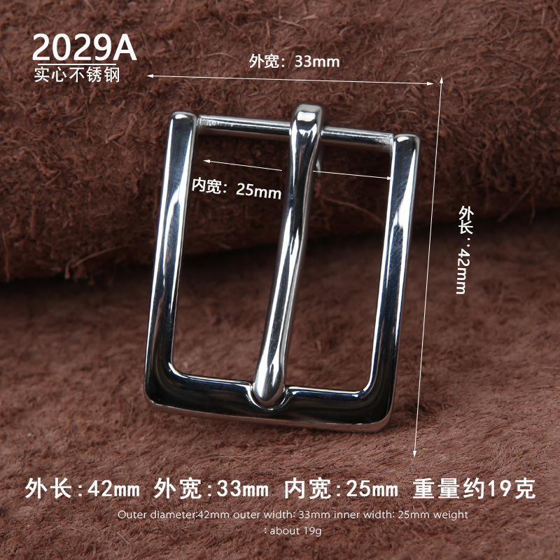 ステンレス革ベルトバックル304ソリッドウエストバックル針バックルカジュアル金属フルスチールベルトクリップ2.5cmレディース|undefined