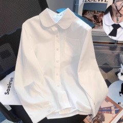 白色jk制服长袖衬衫女 学院风小个子春秋新款内搭外穿衬衣女上衣