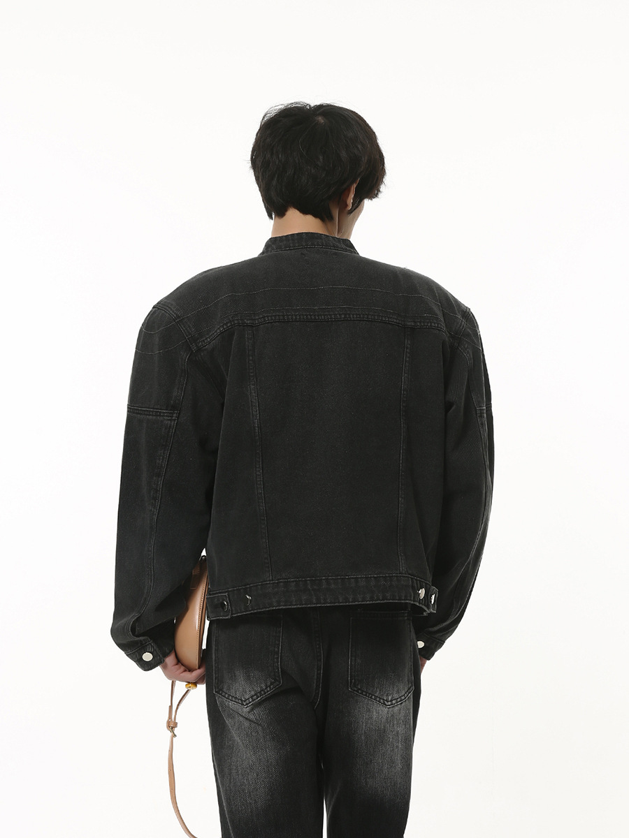 MTLClothes ropa de Hombre | 2023 otoño nuevo diseño de metal retro nicho apenado abrigo de mezclilla lavada