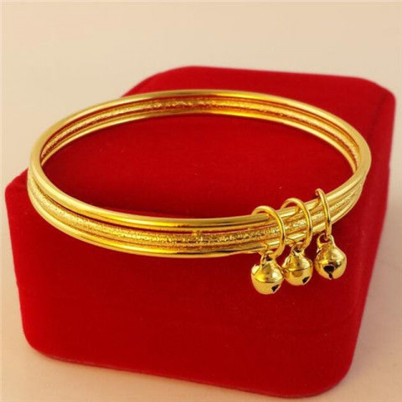 Three Layer Circle Bangle Bracelet Gold Plated Brass Jewelry_voghion.com