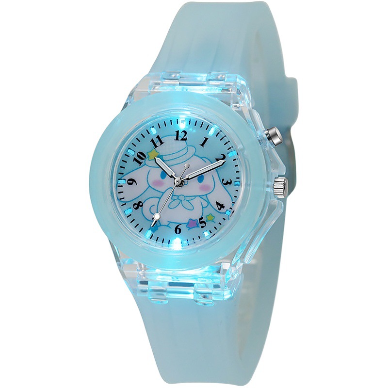 Popular estudiante niños reloj de dibujos animados Sanrio silicona LED reloj niños luminoso reloj luminoso al por mayor
