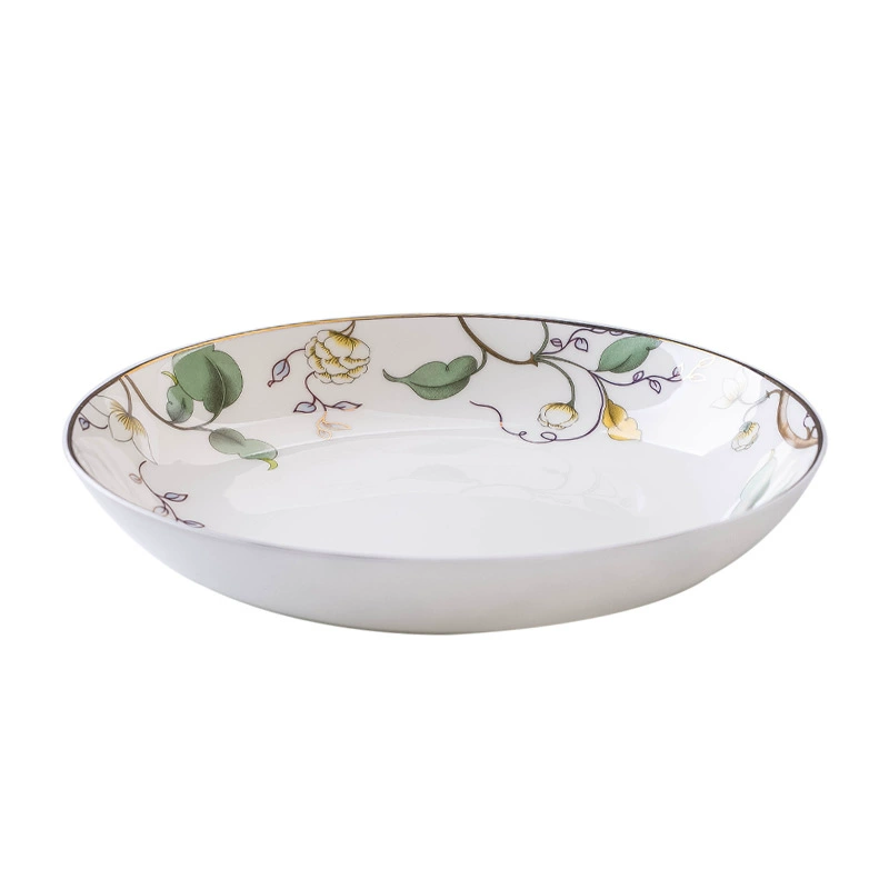 Керамическая тарелка для семьи Bone Porcelain Cabinet Plate Deep Date of Tangshan Caudi Disculfa Drive Dumpling Dumps Drive Package