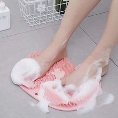 Laziness Back Scrub Gadget, Shower Scrub Brush, Wall-Mounted Back Scrubber, Shower Towel, Silicone Bath Massage Scrub Foot Mat