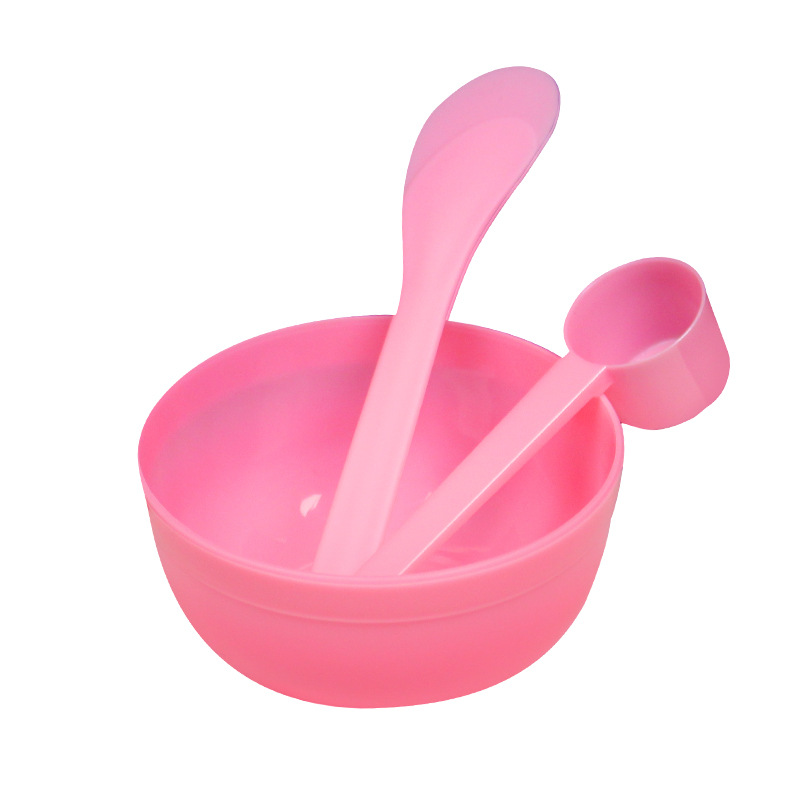 Beauty mask bowl Individual packaging cosmetic spa tools three-piece plastic bowl Mixing stick measuring scale spoon