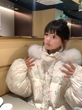 超好看!!!甜美多巴胺宽松保暖短款兔子星星白羽绒服女冬新