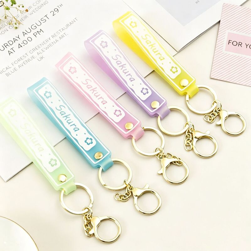 DIY Letter Name Keychain Pendant Wrist Strap Leather Cord Keychain Floating Bottle Wristband Bag Gift Present