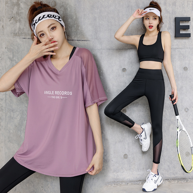Amazon International Station Cross-border E-Commerce Platform Large Size Loose Hip Covering Slim Sports Running Yoga Fitness Clothing Women