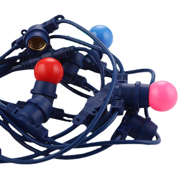 供应户外防水灯串电源线欧规插头电线 E27灯串线 e26灯座跑马灯线