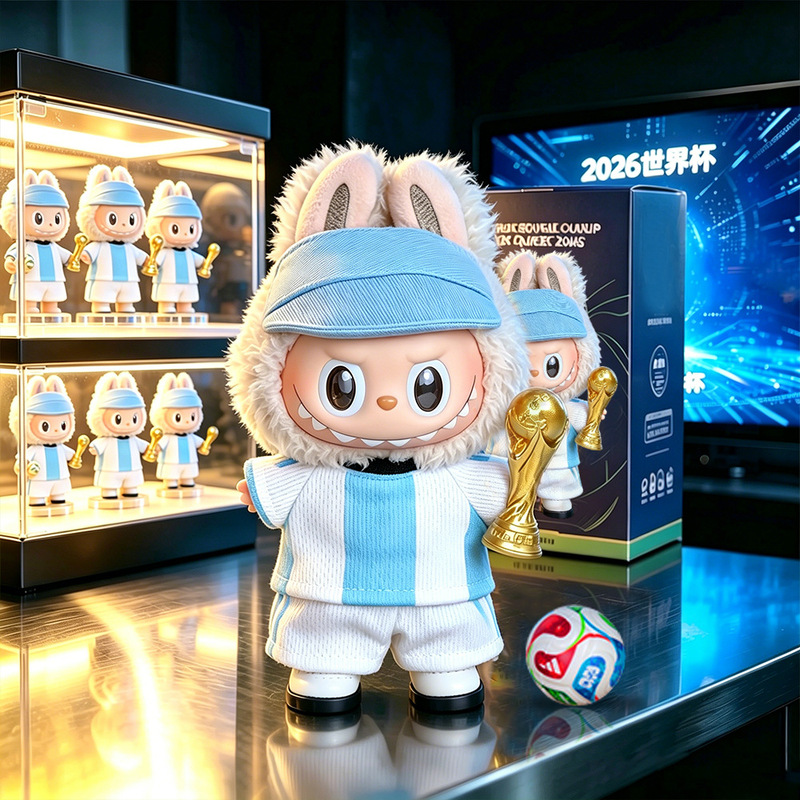 Cross-Border Doll Clothes 10cm Competition-Themed Jersey Zsiga Labubu Trendy Toy Doll Dress-Up Football Outfit Set