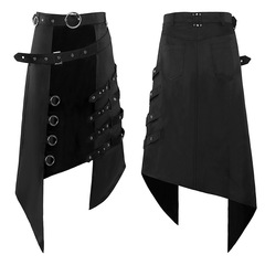 2023 Amazon New Arrival: Dark Gothic Rock & Punk Ash Collection – Asymmetric Gothic Skirts for Men