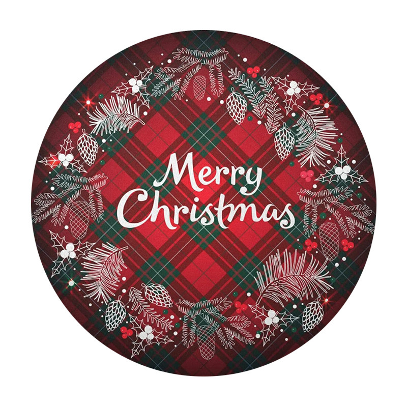 Transfronterizos Amazon temu Navidad lino redondo almohadilla de mesa de corte borde artesanía cocina almohadilla de mesa de comedor