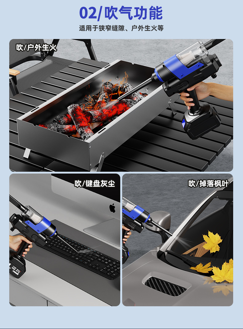 Cross-Border New Model Multifunctional Wireless Car Washing Machine, High-Pressure Water Gun, Storm Charging, High-Power Vacuum Cleaner