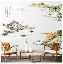 厂家批发GS8803客厅墙贴山水画墙上卧室书房装饰墙纸中国风墙贴画