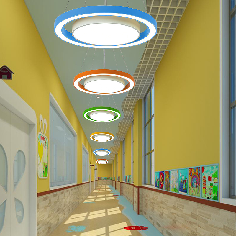 LED round decorative light for kindergartens, training institutions, dance studios, offices, conference rooms, and shops.