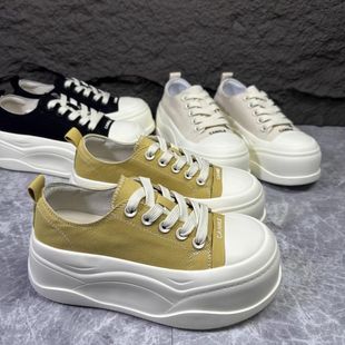 New High-End Ultra-Soft Dopamine Women's Shoes, Fashionable Lace-Up Casual Sports Sneakers, Popular Thick-Soled Shoes