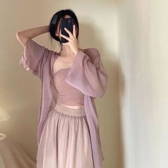 【5067人コレクション】デザイン感中国式日焼け止めカーディガン薄い女性日焼け止め服中国風外着ブラウス夏