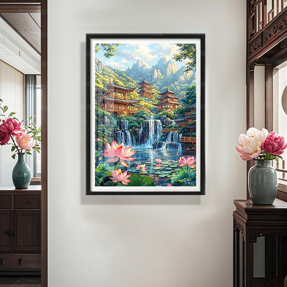 [Algodón importado] Mona Lisa Real de verano nuevo estilo de sala de estar paisaje 2026 nuevo estilo de bordado image 2