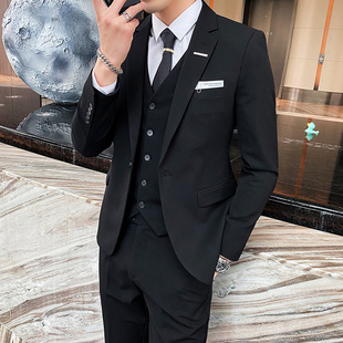 One-Piece Drop-Shipping Spring New Men's One-Button Suit Business Formal Banquet Dress One-Button Suit Three Pieces