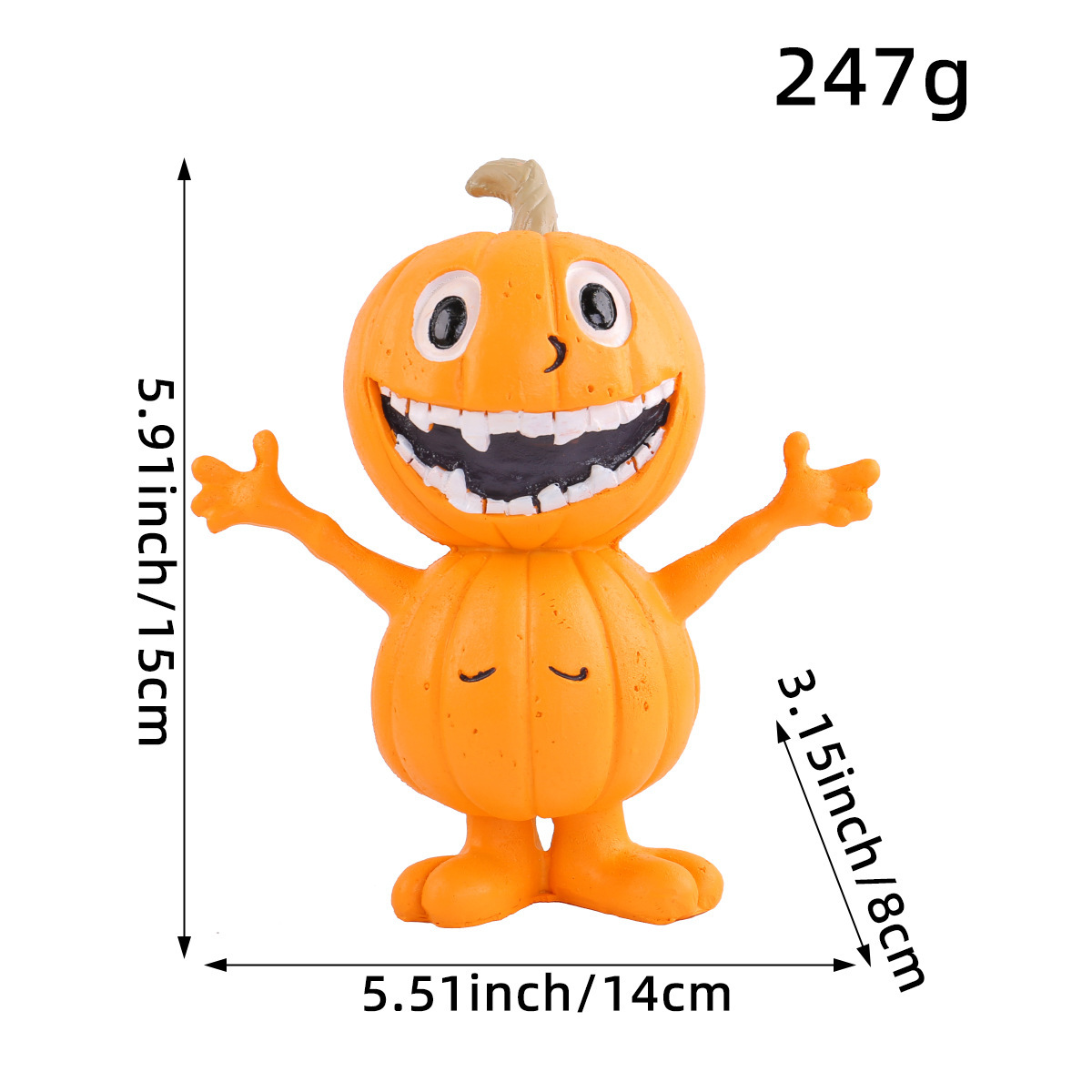 Resina de Halloween calabaza de pie muñeca decoración de patio fiesta atmósfera decoración de muñeca de cabeza de calabaza de resina