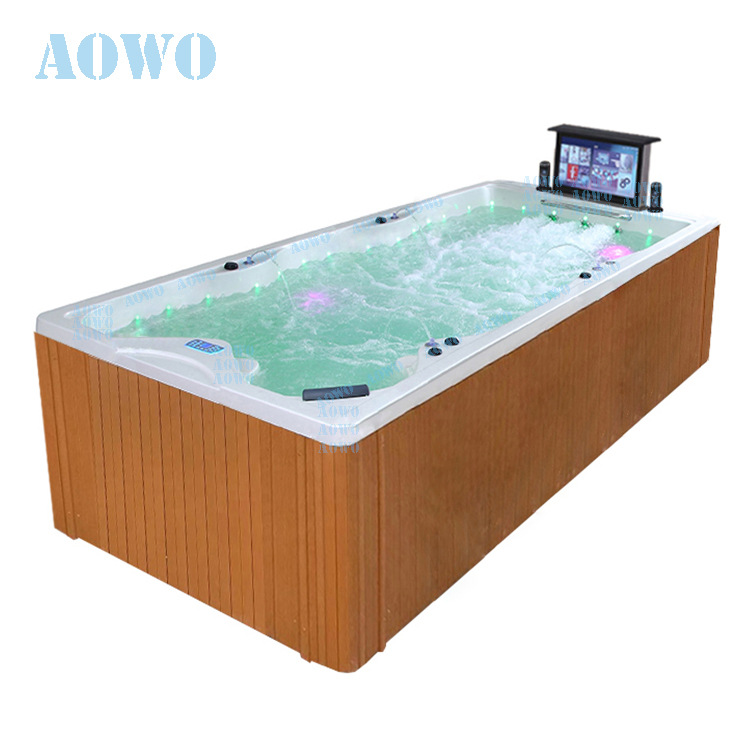 Piscina de spa piscina ilimitada piscina de masaje giratoria boquilla de surf con incrustaciones piscina de acrílico