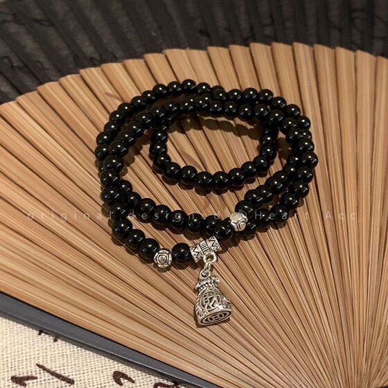 Double-layer 6-piece set Chinese Ping An Guofeng Double Circle Xiangyun Lock Niche Bracelet Beaded Couple's New Handstring Jewelry