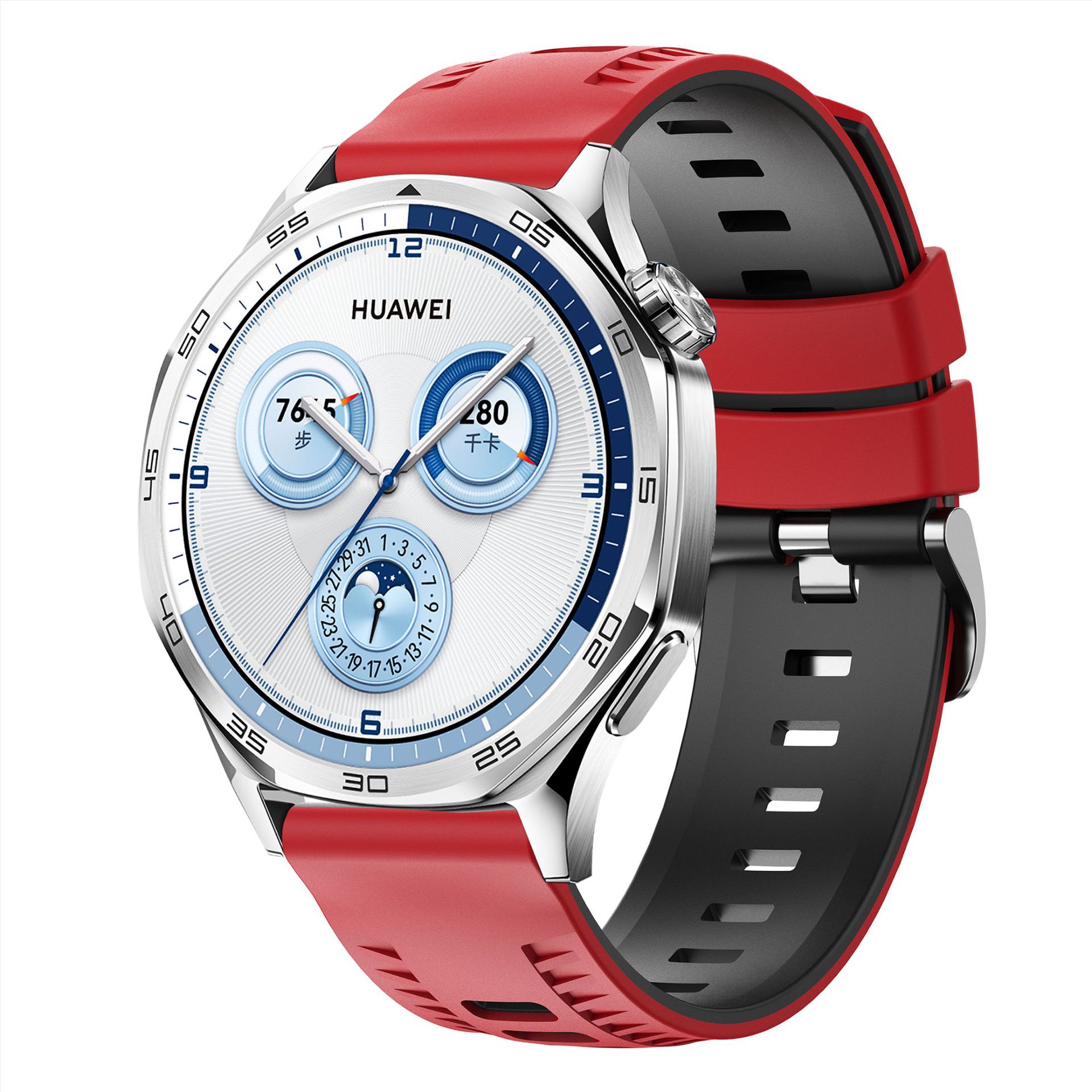 Suitable for Huawei Watch Tire Tread Pattern Two-Tone Strap Smart Watch Push-Type Silicone Wristband Watch Strap