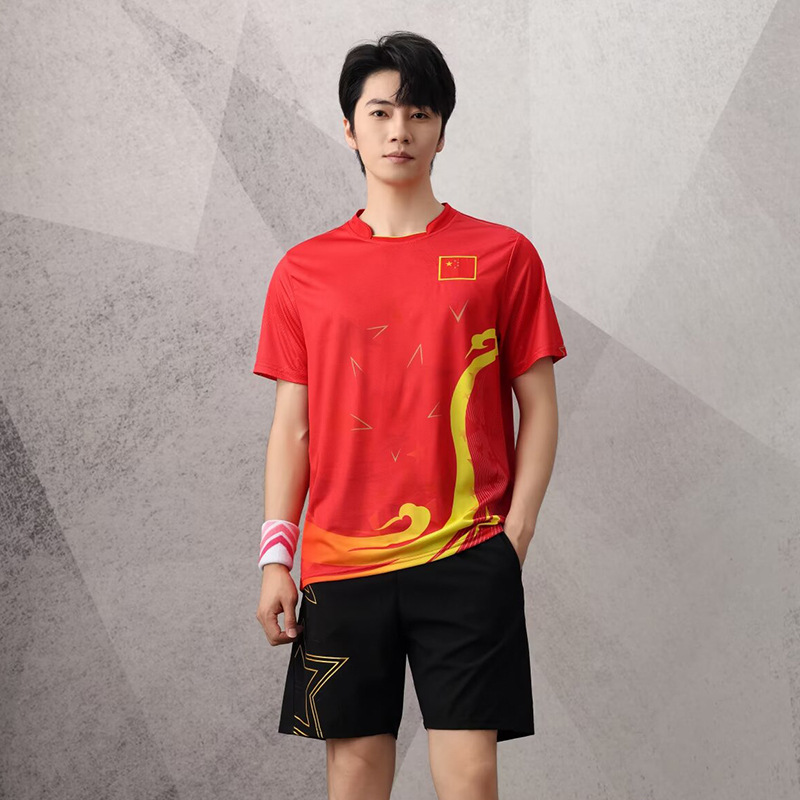Men's A272 Red with Flag 8007 Black Shorts