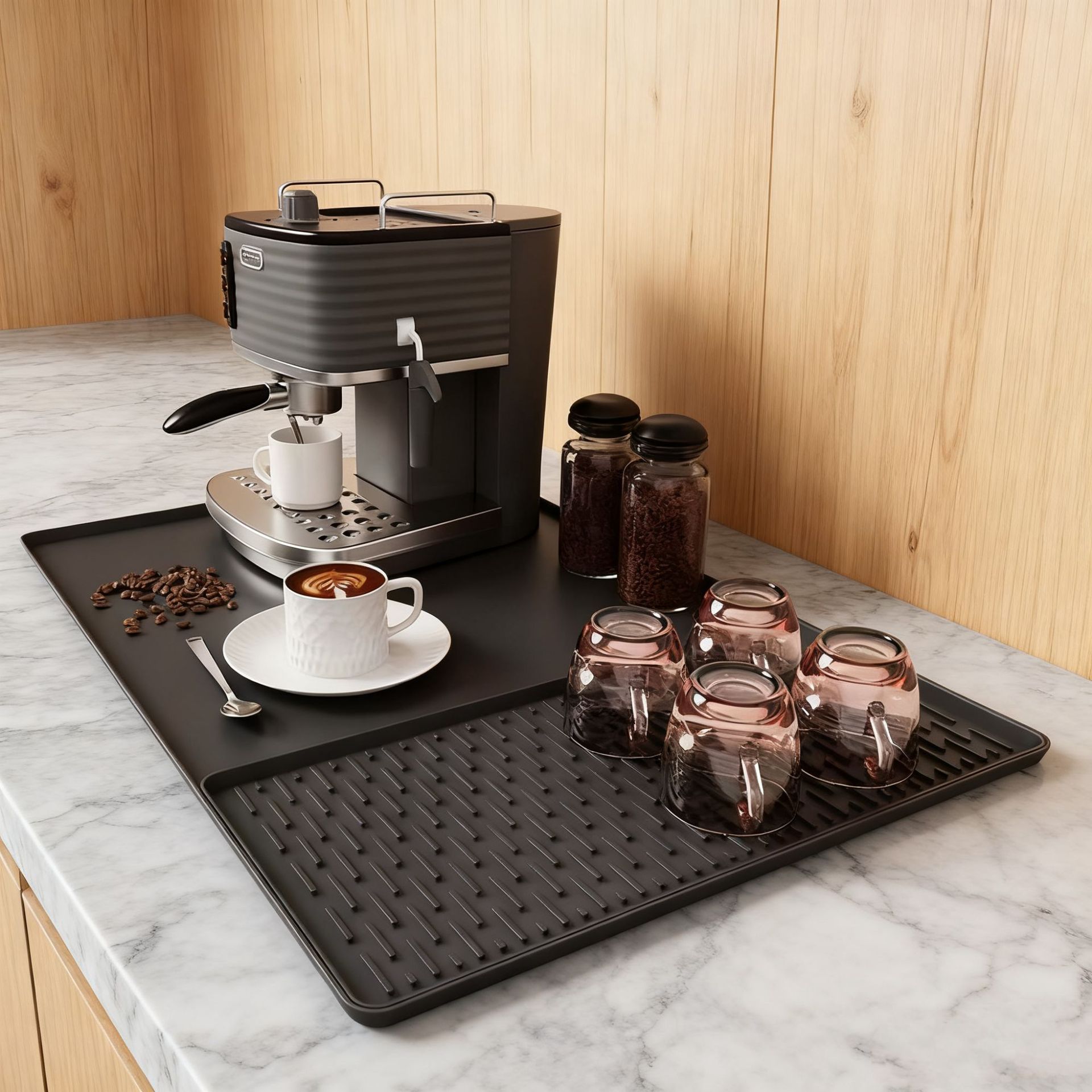 Nuevo producto Cojín para máquina de café Cojín para mesa Cojín desechable Cojín para platos y platos Cojín de secado Cojín antideslizante para barra de drenaje Cojín de silicona para mesa de cocina