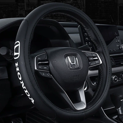 Suitable for Honda's New Civic, Accord, Fit, Lingpai, Jade, Odyssey, Xrv, Vezel, Crv, and Avancier Steering Wheel Cover (Steering wheel cover) - honda-black-black-line-38cm