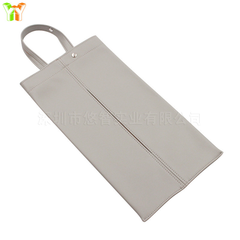 Caja de pañuelos de cuero de estilo japonés montada en la pared coche colgando bolsa de pañuelos cubierta de pañuelos caja de pañuelos blandos Silla de nuevo en stock