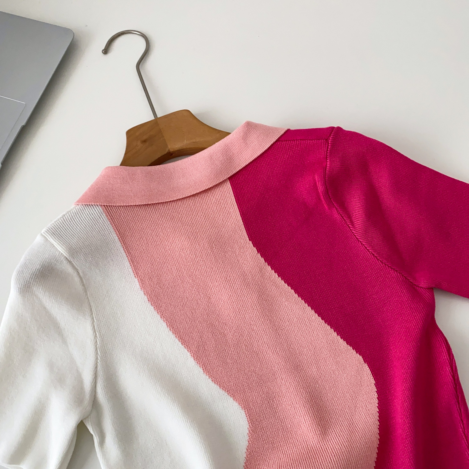 Chic Retro Polo Strickoberteil Für Damen - Stylische Bluse_voghion.com