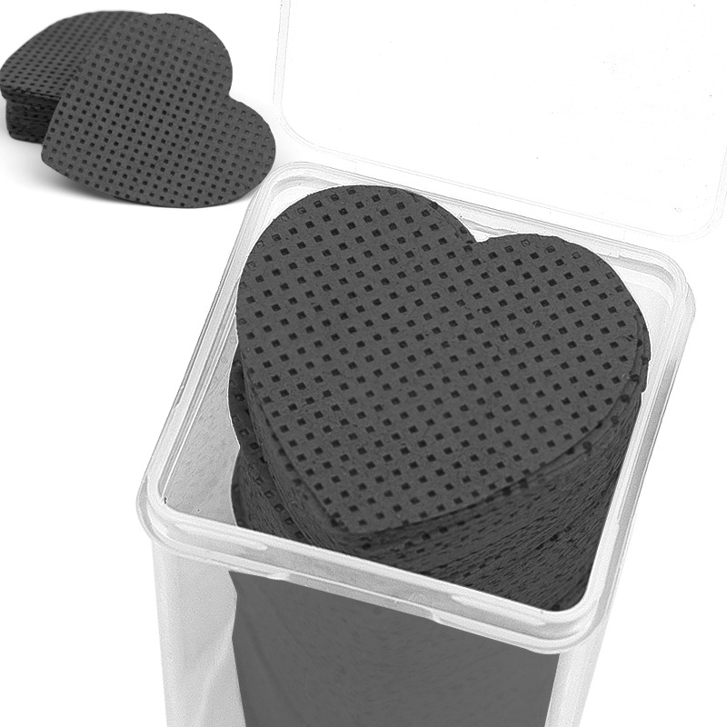 Transfronterizo nuevo pegamento de algodón mágico en forma de corazón Limpieza de pestañas pieza de algodón botella paño de limpieza de boca paño mágico en caja sin pelusa