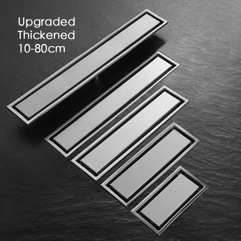 drenaje de piso largo invisible rectangular antiolor a prueba de insectos de doble cara baño alargado drenaje puede incrustar azulejos